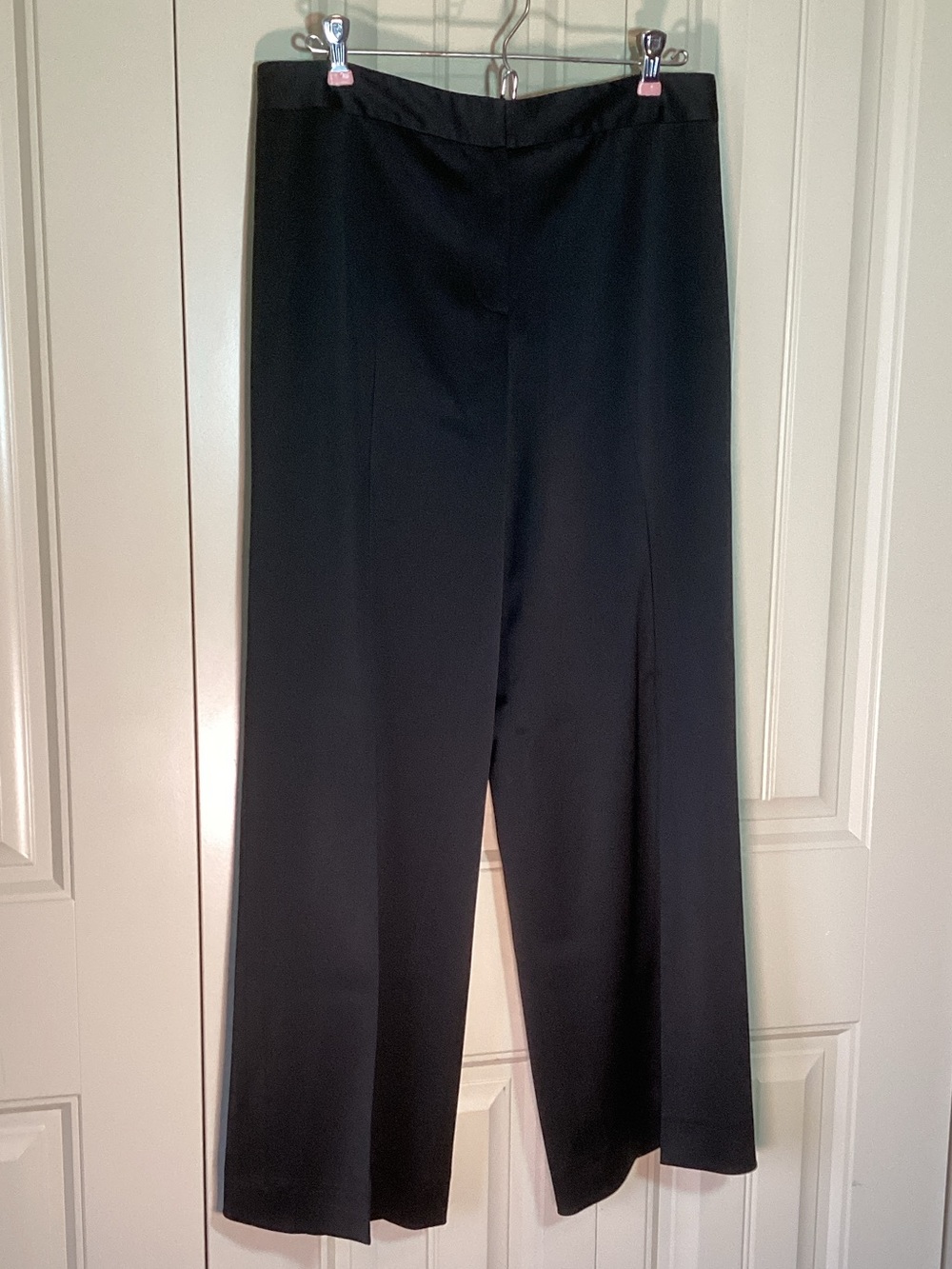 Etcetera Black Wide-Leg Lined Satin Dress Pants